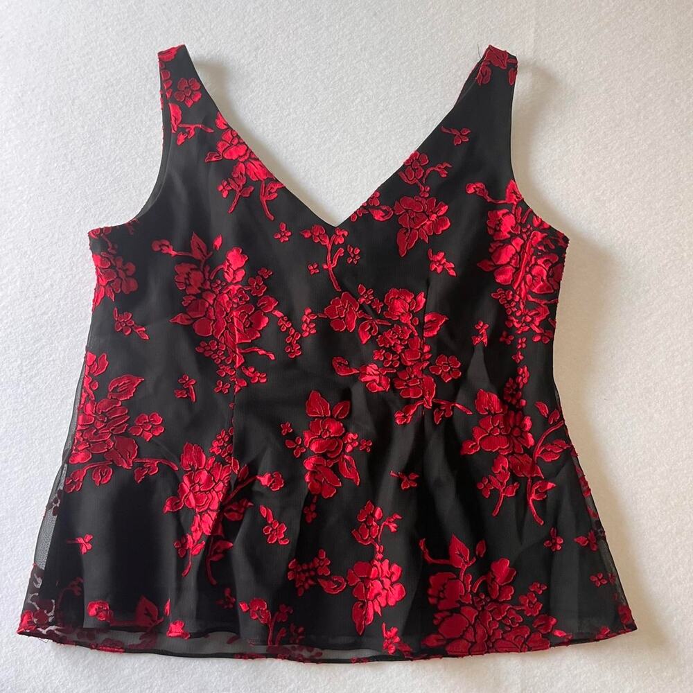 Y2k whimsy goth blackred floral - Picture 2 of 4